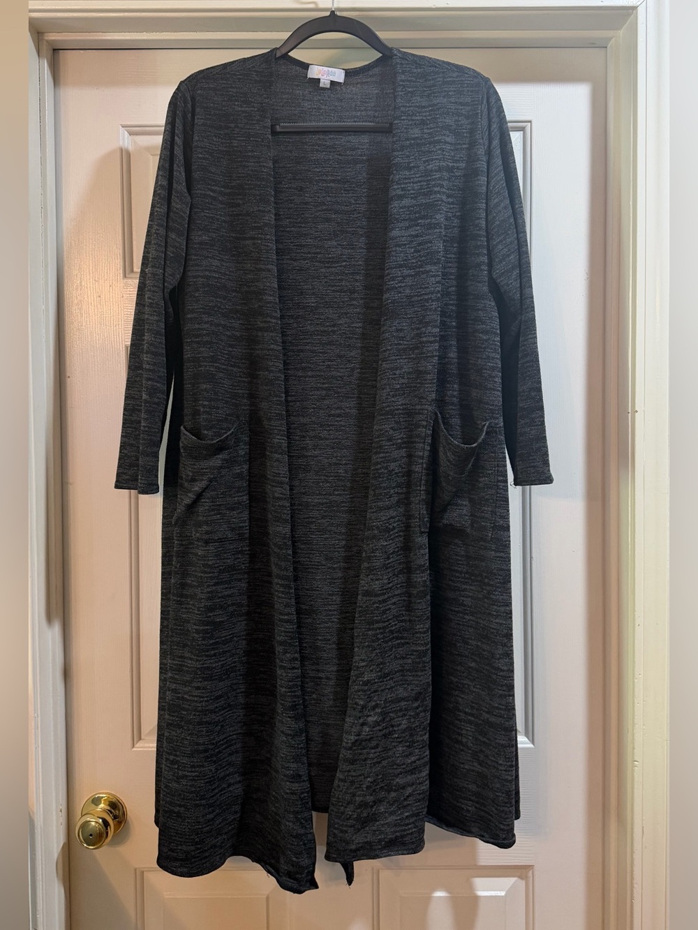 LuLaRoe Longline Open-Front Cardigan in Heather Black Size Large #fall #layers
